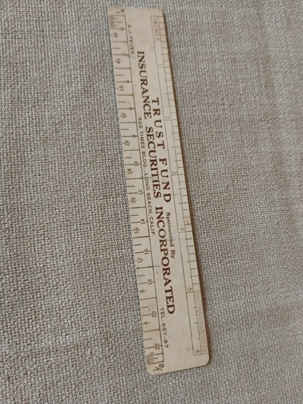1947 Trust Fund Insurance Securities Ruler A.J. Feuer